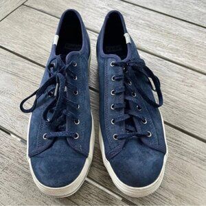 Keds Kate Spade Blue Suede Triple Kick Sneakers Womens